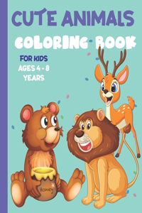 Cute Animals Coloring Book for Kids Ages 4-8 Years