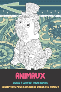 Livres à colorier pour adultes - Conceptions pour soulager le stress des animaux - Animaux