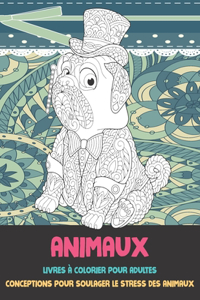 Livres à colorier pour adultes - Conceptions pour soulager le stress des animaux - Animaux