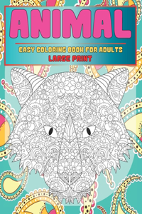 Easy Coloring Book for Adults - Animal - Large Print