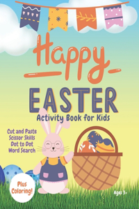 Happy Easter Scissor Skills Coloring Activity Book for Kids