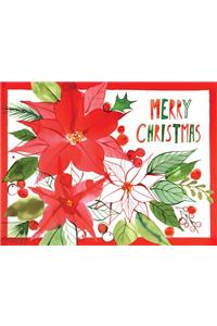 Christmas Poinsettia Boxed Holiday Full Notecards