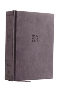 NKJV, Compact Single-Column Reference Bible, Cloth Over Board, Gray, Comfort Print