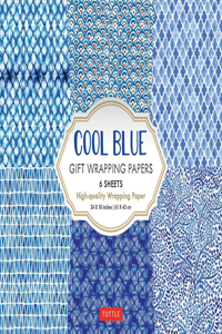 Cool Blue Gift Wrapping Papers - 6 Sheets