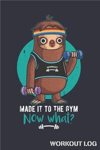 Made It To The Gym Now What Workout Log: Sloth Track Weightlifting Reps and Exercise Sets