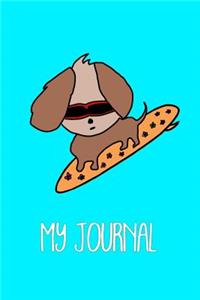 Cool Dog on Surfboard Kids Journal