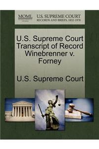 U.S. Supreme Court Transcript of Record Winebrenner V. Forney