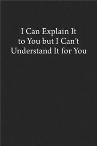 I Can Explain It to You but I Can't Understand It for You