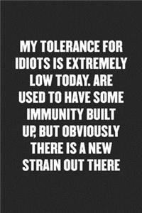My Tolerance for Idiots Is Extremely Low Today. Are Used to Have Some Immunity Built Up, But Obviously There Is a New Strain Out There
