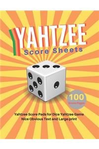 Yahtzee Score Sheets