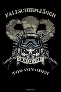 Fallschirmjäger Military Style Tod von Oben Notizbuch