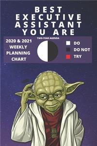 2020 & 2021 Two-Year Weekly Planner For Executive Assistant Job - Funny Yoda Quote Appointment Book Gift - Two Year Agenda Notebook