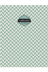 Cornell Notes Notebook: Blue Chevron Notes Paper