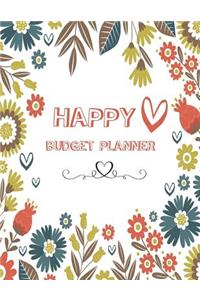 Happy Planner Budget: Monthly Expense Tracker Bill Organizer Notebook Personal Finance Journal /Large 8.5 X 11 Inches