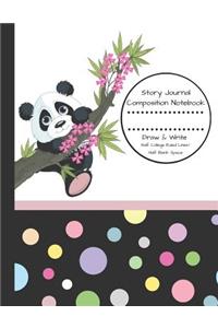 Story Journal Composition Notebook Draw & Write Half College Ruled Lines Half Blank Space: Combined Note and Sketch Workbook Top & Bottom