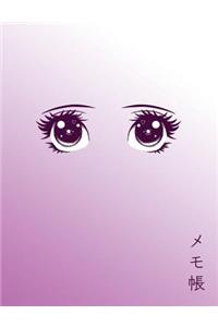 Anime Notebook: Kawaii Love Manga Eyes: 100 Pages of 7.5