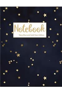 Notebook Navy Blue and Gold Stars Edition