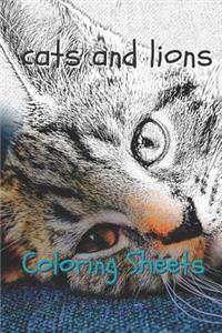 Cat and Lion Coloring Sheets