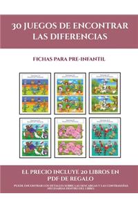 Fichas para pre-infantil (30 juegos de encontrar las diferencias)