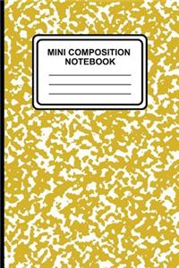 Mini Composition Notebook: 6" x 9", 100 pages, Lined Ruled Notebook, (Marble (Yellow)-[Professional Binding]