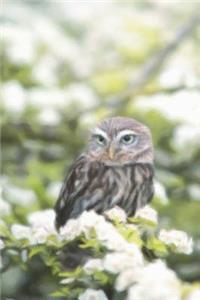 Little Owl And Tree Blossoms - Lined Notebook with Margins