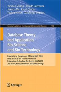 Database Theory and Application, Bio-Science and Bio-Technology