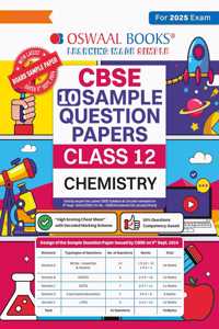 Oswaal CBSE Sample Question Papers Class 12 Chemistry (For 2025 Exam)