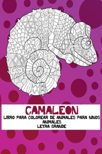 Libro para colorear de animales para niños - Letra grande - Animales - Camaleón