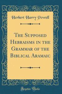 The Supposed Hebraisms in the Grammar of the Biblical Aramaic (Classic Reprint)