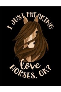 I Just Freaking Love Horses OK? Composition Notebook