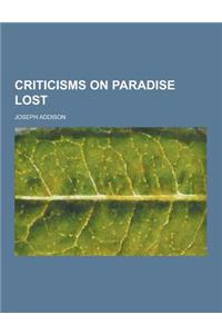 Criticisms on Paradise Lost