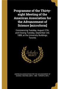 Programme of the Thirty-Eight Meeting of the American Association for the Advancement of Science [Microform]