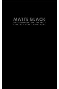 Matte Black Lined Notebook, 5x8, 100 Pages