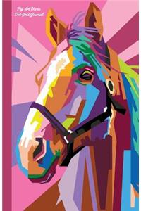 Pop Art Horse Dot-Grid Journal