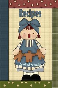 Recipes Cookbook Keepsake