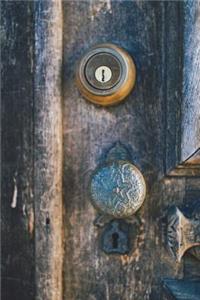 Vintage Doorknob on Wooden Door Journal