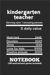 Teacher nutrition 100 days of school magical notebook with 100 motivation quotes included to succeed in life and teaching.