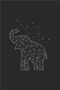 Elefant Sterne Polygon Geometrisch Art Natur Notizbuch: Elefant Sterne Polygon Geometrisch Art Natur als Geschenkidee als Planer Tagebuch Notizheft oder Notizblock 6x9 DIN A5 120 Seiten - Kariert