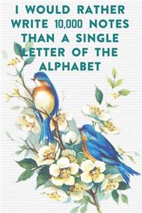 I would rather write 10,000 no single letter of the alphabet