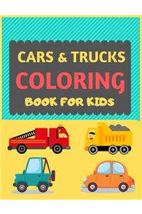 Cars & Trucks Coloring Book For Kids
