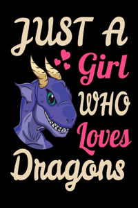 Just A Girl Who Loves Dragons Funny Dragon Lovers Journal. Funny Dragon Legendary Mythical Animal Lover NotBook Gift