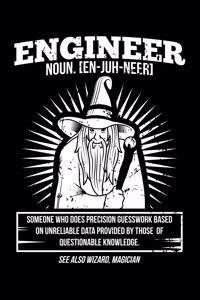 Engineer Noun [En-Ju-Neer] Someone Who Does Precision Guesswork Based On Unreliable Data Provided By Those Of Questionable Knowledge. See Also Wizard, Magician