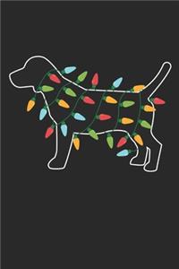 Beagle with Christmas Lights - Christmas Notebook - Beagle Diary - Dog Journal - Christmas Gift for Dog Lover