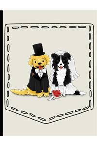 Lab and Border Collie Dog Wedding Pocket