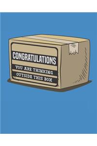 Thinking Outside the Box Blank Sketch Book 8x10