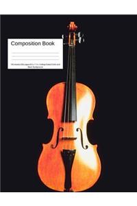 Composition Book 100 Sheets/200 Pages/8.5 X 11 In. College Ruled/ Violin and Black Background