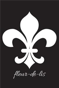 fleur-de-lis - Black Blank Notebook