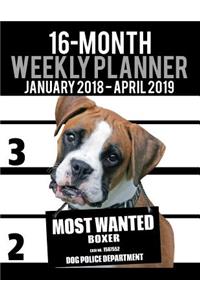 2018-2019 Weekly Planner - Most Wanted Boxer