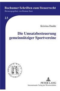 Die Umsatzbesteuerung Gemeinnuetziger Sportvereine