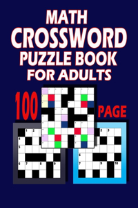 100 Page Math Crossword Puzzle Book For Adults